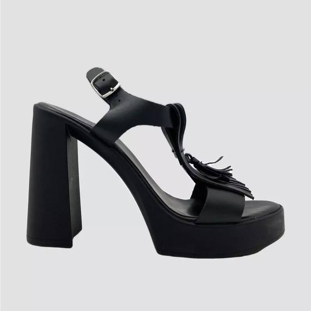 ASOS Black Platform Sandals with Fringe